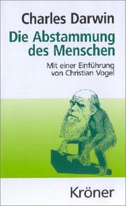 Cover of: Die Abstammung des Menschen by Charles Darwin