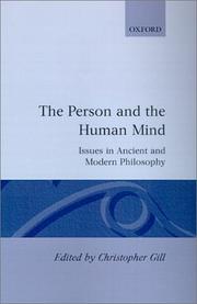 Cover of: The Person and the human mind by Christopher Gill