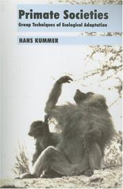 Cover of: Primate Societies by Hans Kummer