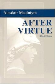 Cover of: After Virtue by Alasdair C. MacIntyre