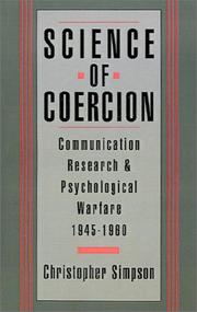 Cover of: Science of Coercion by Christopher Simpson