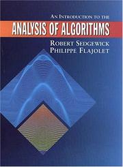 Cover of: An introduction to the analysis of algorithms by Robert Sedgewick, Philippe Flajolet