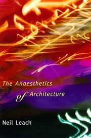 The anaesthetics of architecture by Neil Leach