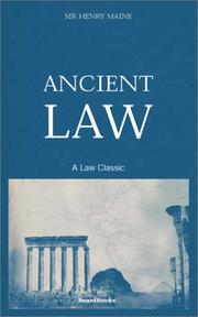 Cover of: Ancient Law (Law Classic) by Henry Sumner Maine