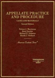 Cover of: Cases and materials on appellate practice and procedure by Michael E. Solimine, Kent Sinclair, Randy J. Holland