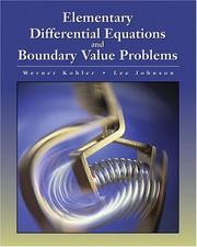 Cover of: Elementary Differential Equations with Boundary Value Problems by Werner E. Kohler, Lee W. Johnson