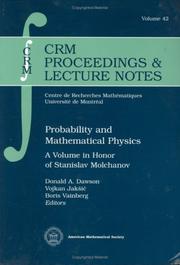 Cover of: Probability and mathematical physics by S. A. Molchanov, Donald Andrew Dawson