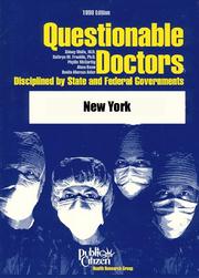 Cover of: Questionable Doctors Disciplined by State and Federal Governments by Sidney M. Wolfe, Alana Bame, Benita Marcus Adler
