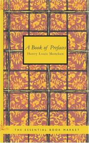 Cover of: A Book of Prefaces by H. L. Mencken