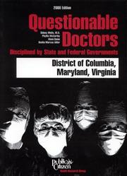 Cover of: Questionable Doctors Disciplined by State and Federal Governments by Phyllis McCarthy, Benita Marcus Adler, Alana Bame, Sidney M. Wolfe