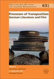 Cover of: Processes of transposition by Christiane Schönfeld