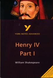 York Notes On William Shakespeare S Quot King Henry Iv Part I Quot Open Library