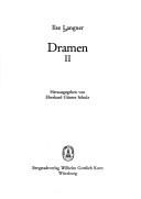 Cover of: Dramen I + II by Ilse Langner