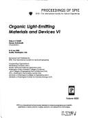 Cover of: Organic light-emitting materials and devices VI by Zakya H. Kafafi