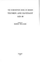 Cover of: The Subscription book of Bishops Tounson and Davenant, 1620-40 by Barrie Williams