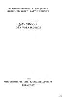 Cover of: Grundzüge der Volkskunde by Hermann Bausinger