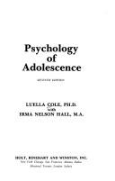 Psychology of adolescence by Luella Cole