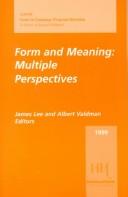 Cover of: Form and meaning by James F. Lee, Albert Valdman