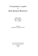 Cover of: Correspondance complète by Jean-Jacques Rousseau