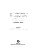 Cover of: Emilio De Marchi un secolo dopo by Renzo Cremante