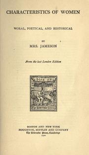 Cover of: Characteristics of women by Mrs. Anna Jameson