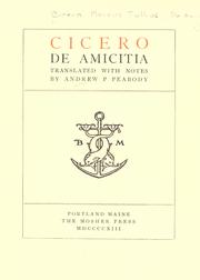 Analysis of Ciceros Laelius de Amicitia