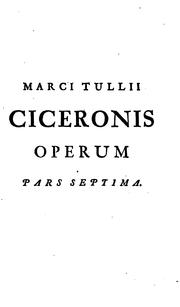 Cover of: Opera quae supersunt omnia by Cicero
