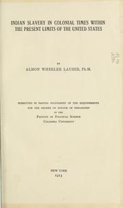 Cover of: Indian slavery in colonial times within the present limits of the United States by Lauber, Almon Wheeler