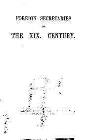 Cover of: Foreign secretaries of the xix. century by Percy Melville Thornton