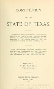 The Status Of The Current Texas Constitution