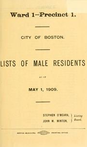 Cover of: List of residents. (title varies) by Boston, Massachusetts. Election Department.