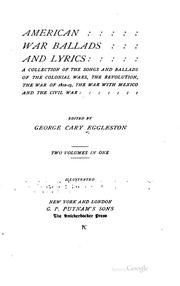 Cover of: American war ballads and lyrics by George Cary Eggleston