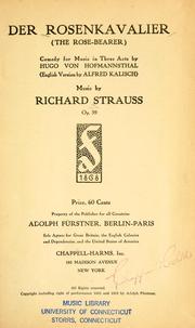 Cover of: Der Rosenkavalier by Richard Strauss