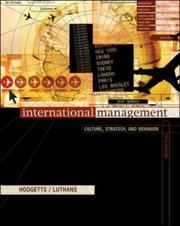 Cover of: International Management by Richard M. Hodgetts, Fred Luthans