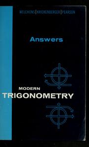 Cover of: Answers to tests in textbook by A. M. Welchons