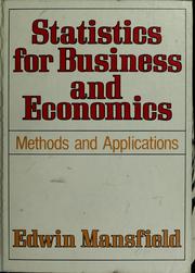 Statistics for business and economics by Edwin Mansfield