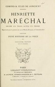 Cover of: Henriette Maréchal by Edmond de Goncourt