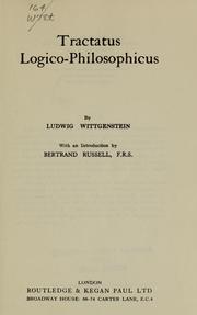 Cover of: Tractatus logico-philosophicus by Ludwig Wittgenstein