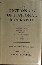 Cover of: The Dictionary of national biography by George Murray Smith, Sir Leslie Stephen, Sir Sidney Lee, J. R. H. Weaver