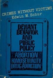 Cover of: Crimes without victims by Edwin M. Schur