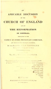 Cover of: An amicable discussion on the Church of England and on the Reformation in general ... by Jean François Marie Bishop Lepappe de Trévern