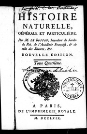 Cover of: Histoire naturelle, générale et particulière by Georges-Louis Leclerc, comte de Buffon