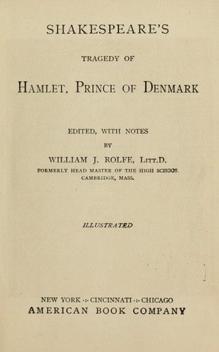 Shakespeare S Tragedy Of Hamlet Prince Of Denmark Open