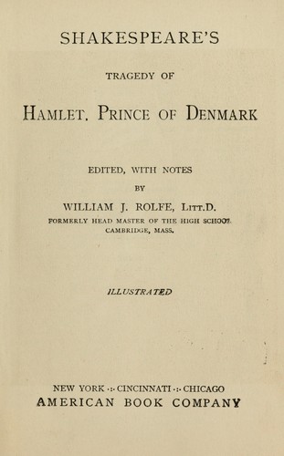 the tragedy of hamlet prince of denmark by william shakespeare