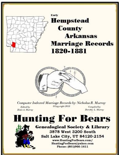 Early Hempstead County Arkansas Marriage Records 1819-1929 | Open Library