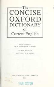 The Concise Oxford Dictionary of Current English by R. E. Allen
