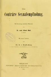 Cover of: Die conträre Sexualempfindung by Albert Moll