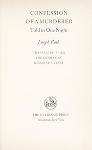 Confession of a murderer : told in one night