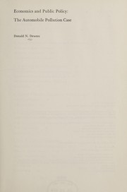 Economics and public policy by Donald N. Dewees