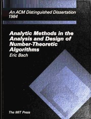 Analytic methods in the analysis and design of number-theoretic algorithms by Bach, Eric.